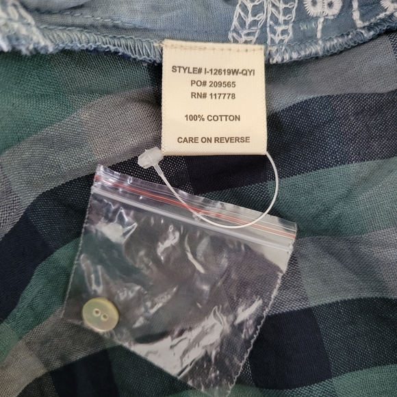 Lovestitch Floral Embroidered Color Gradation Peasant Slouchy High-Low Blouse S - Picture 8 of 8